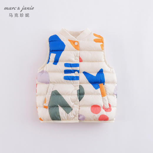 马克珍妮男女童超轻羽绒马甲 儿童背心221702 商品图3