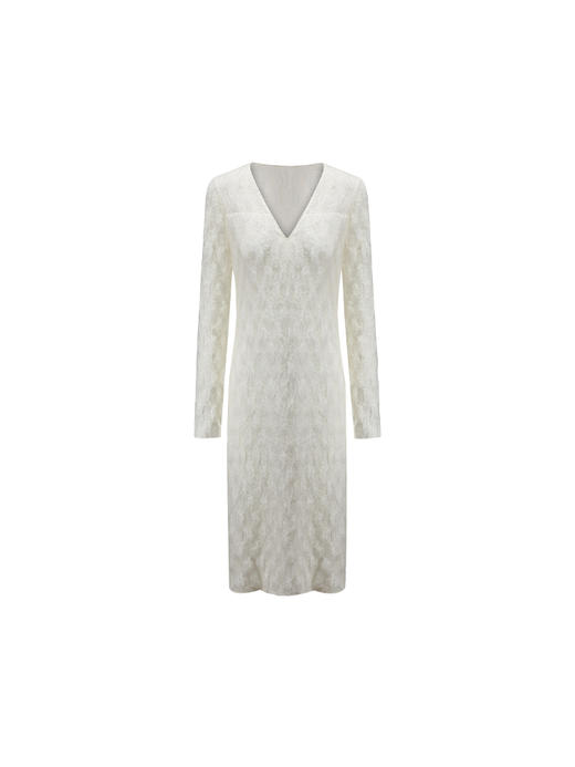 【云朵枕头】凹凸肌理长毛质感V领长款连衣裙/22000050 商品图4