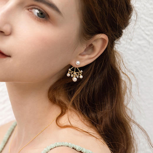 Manreya玛芮雅「女王的殿堂-华丽加冕」浪漫皇冠淡水珍珠耳环 商品图4