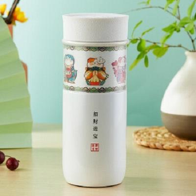 仙藤玉瓷保温杯大号国风文创礼品定制茶水杯 商品图5