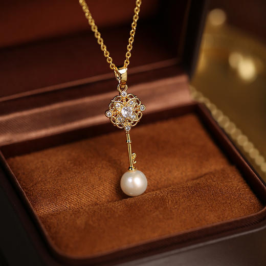 Manreya玛芮雅「女王的殿堂-密钥传说」淡水珍珠复古浪漫钥匙项链 商品图6