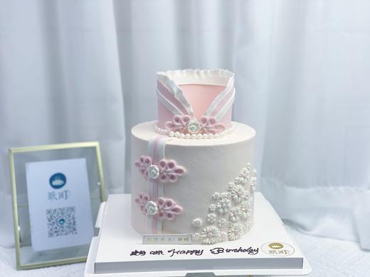 优雅淡粉色旗袍翻糖造型蛋糕 商品图0