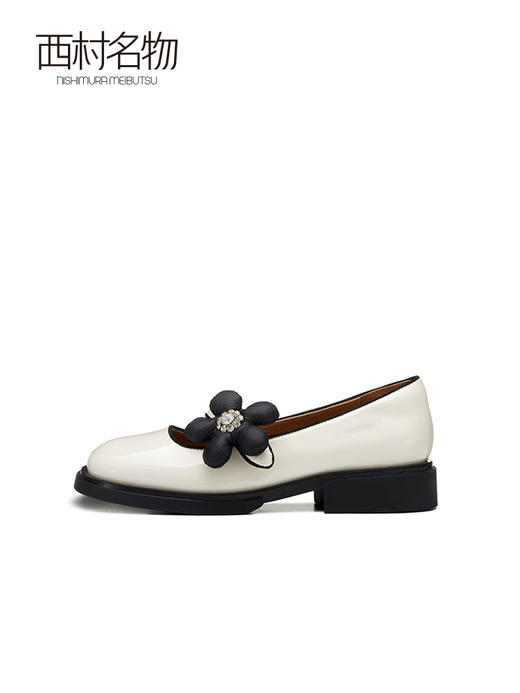 西村名物甜美玛丽珍鞋女低跟一脚蹬皮单鞋2022秋新商场同款36881 商品图2