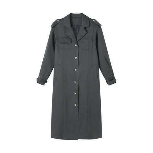 oldcolour高级休闲风衣2022秋季新款法式复古英伦时尚长款外套女 商品图4