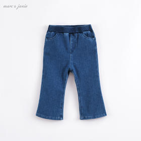 马克珍妮春 女童针织牛仔裤 儿童喇叭裤221558