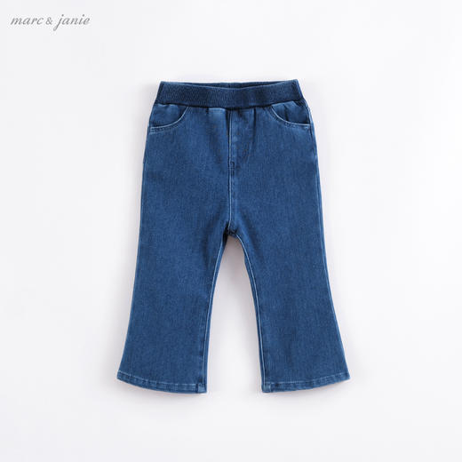 马克珍妮春 女童针织牛仔裤 儿童喇叭裤221558 商品图0
