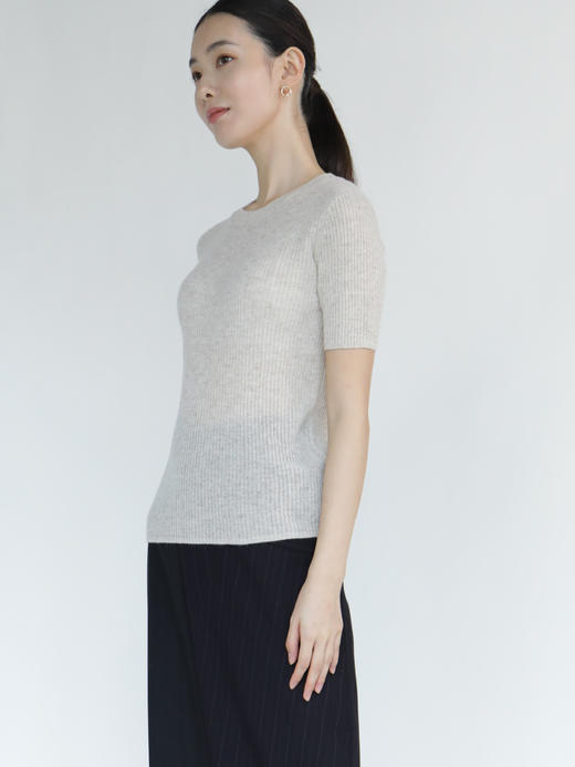 Maison Covet 纯山羊绒 2色短袖圆领修身针织衫 商品图4
