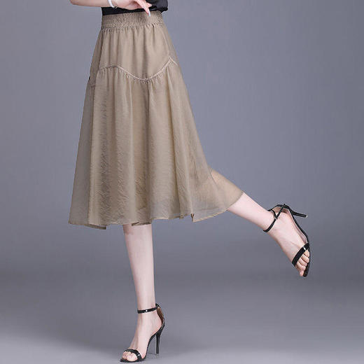 夏季半身裙女显瘦裙子2022新款高腰半裙中长款薄款a字纱裙 商品图1