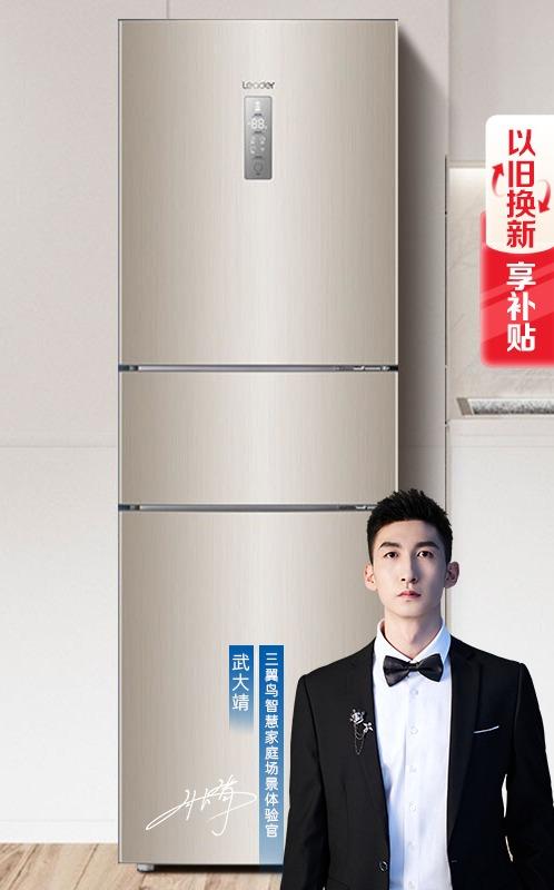 统帅（Leader）海尔出品218L三门冰箱 风冷无霜 家用电冰箱 一级变频节能BCD-218WLDPPU1 商品图0