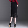 气质优雅，秋冬款纯色针织拼接蕾丝修身包臀半身裙MYX-20108 商品缩略图2