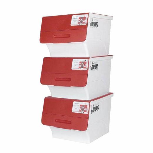 茶花儿童玩具收纳箱斜翻盖塑料整理箱小号3个装2886 商品图6