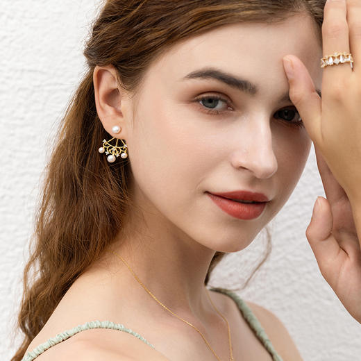 Manreya玛芮雅「女王的殿堂-华丽加冕」浪漫皇冠淡水珍珠耳环 商品图3