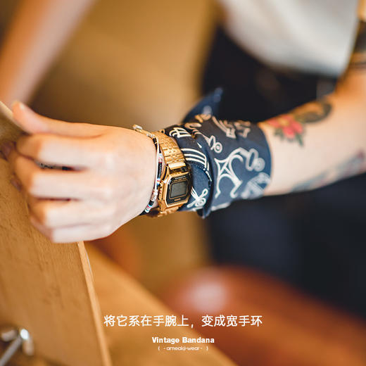 马登女装 复古Bandana方巾扣饰品阿美咔叽文艺腰果领巾街头头巾男 商品图4