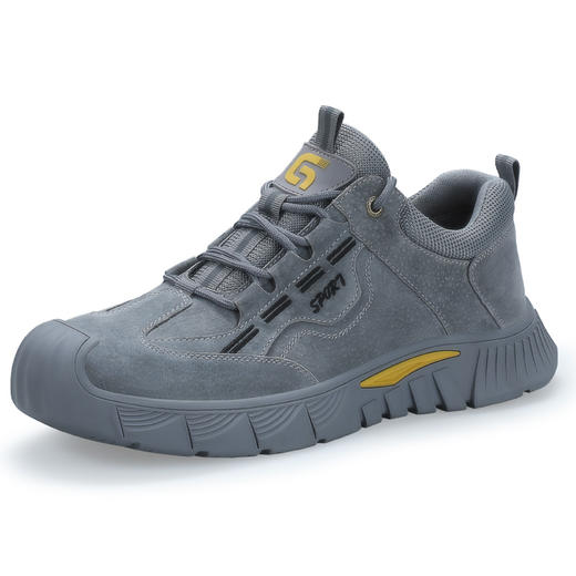 新款劳保鞋男防砸防刺钢包头反绒皮四季款耐磨橡胶底舒适透气安全鞋工作鞋 商品图4