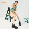 【春节不打烊】Safiya/索菲娅黑色靴子2022年秋冬新款切尔西中跟厚底真皮短靴女 SF24116037 商品缩略图2