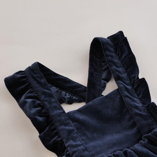 【马克珍妮 芦芙】秋装新款 女童法式花边纯棉背带裙221606 商品图3