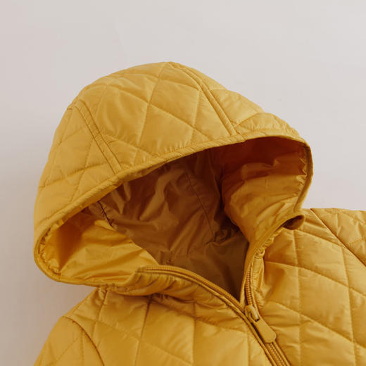 【马克珍妮 芦芙】秋装新款 菱形格灯笼袖连帽棉衣外套221662 商品图3