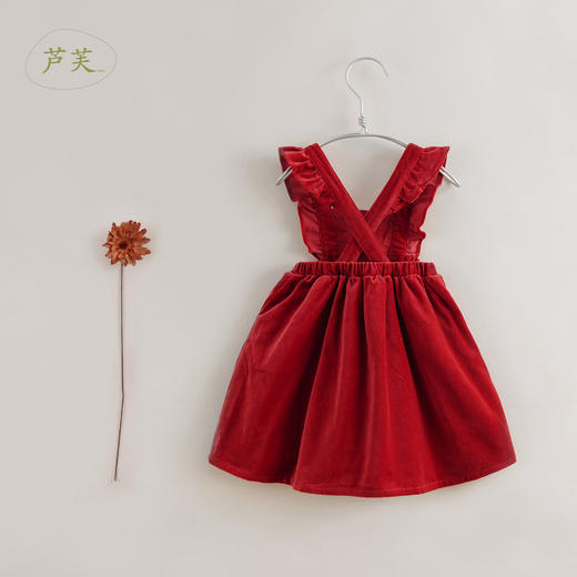 【马克珍妮 芦芙】秋装新款 女童法式花边纯棉背带裙221606 商品图2