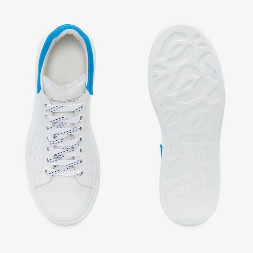 ALEXANDER MCQUEEN 亚历山大麦昆 男士小牛皮浅蓝尾阔型系带休闲运动鞋 白色 625156 WHXMT 8986 商品图3