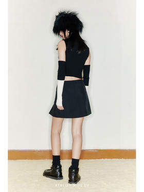 【赫伯】细缝撞色拼接小A字半裙/2200020A
