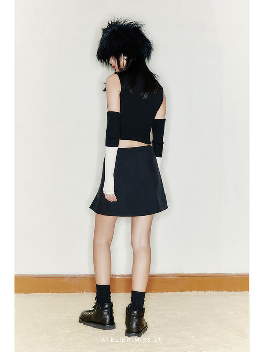 【赫伯】细缝撞色拼接小A字半裙/2200020A 商品图0