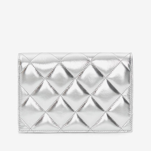 ALEXANDER MCQUEEN 亚历山大麦昆 女士金属感绗缝纳帕皮革 McQueen 涂鸦印花小号骷髅包 银色 613088 DYT43 1850 商品图2