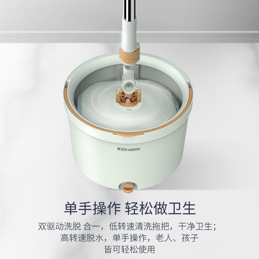 【美添乐 净污分离】干湿两用 懒人免手洗旋转拖把 净污分离 平板拖把家用静电除尘 商品图1