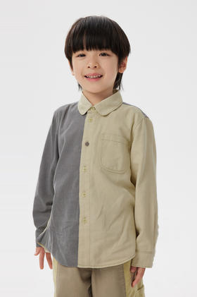 江南布衣童  22年秋款 棉质拼接色长袖衬衣1M8211610