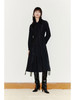 【黑天鹅】薄纱斜裁拼接收腰A字过膝连衣裙/22000047 商品缩略图0