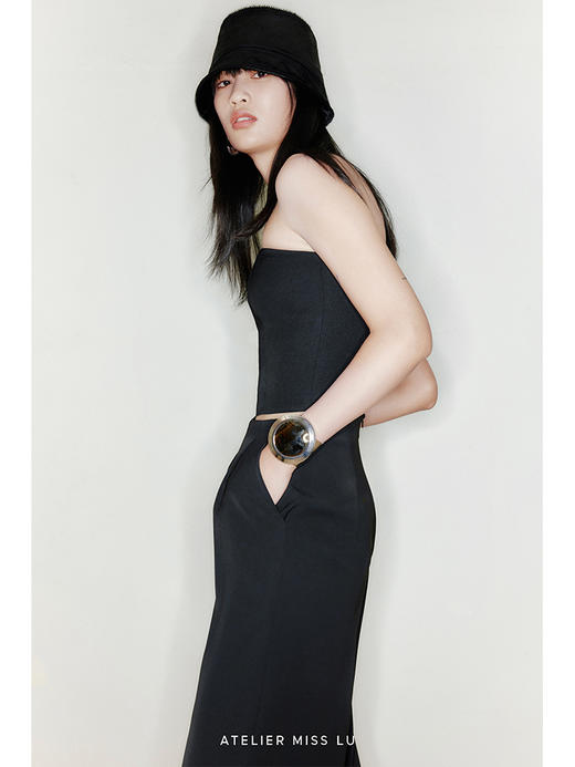 【黑巧滑梯】宽松直筒垂感高腰长裤/2200025 商品图1