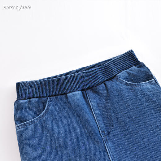 马克珍妮春 女童针织牛仔裤 儿童喇叭裤221558 商品图2