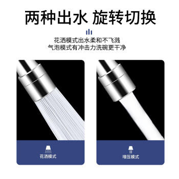 拜杰水龙头延伸器防溅头水龙头防溅水厨房万向水龙头过滤器节水起泡器 商品图6