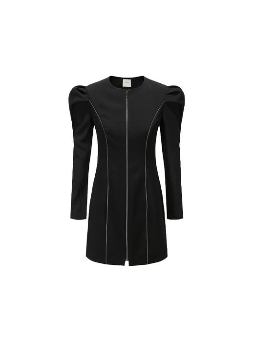 【泡泡骑士】金属拉链分割廓形袖收腰外套连衣裙/22000039 商品图4