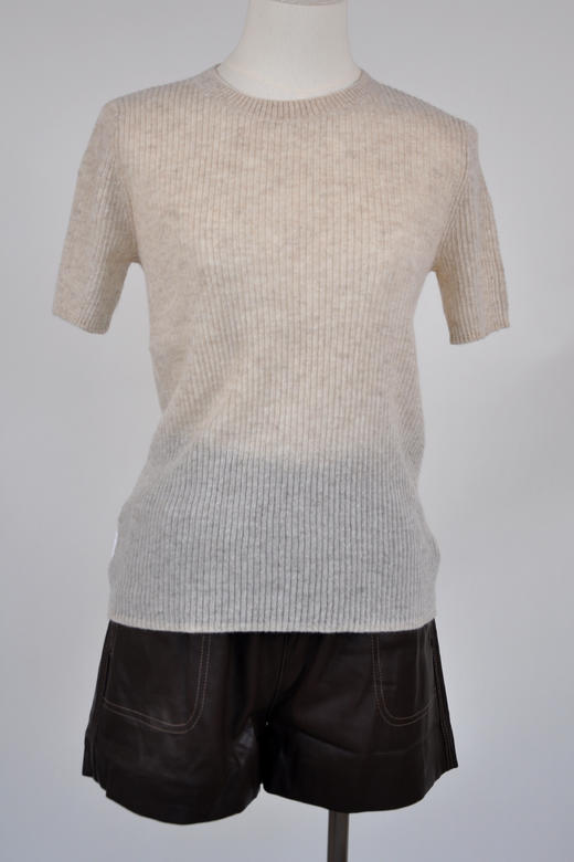 Maison Covet 纯山羊绒 2色短袖圆领修身针织衫 商品图11
