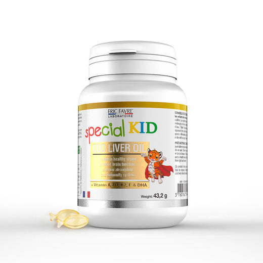 【保税仓】法国艾瑞可鳕鱼油Eric Favre儿童鳕鱼肝油胶囊60粒 商品图1