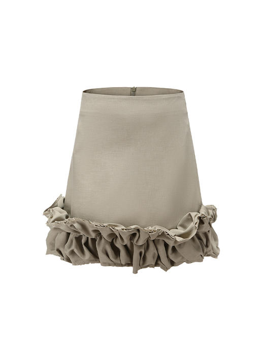 【青提云舒】下摆毛边抽褶造型短裙/2200022B 商品图4