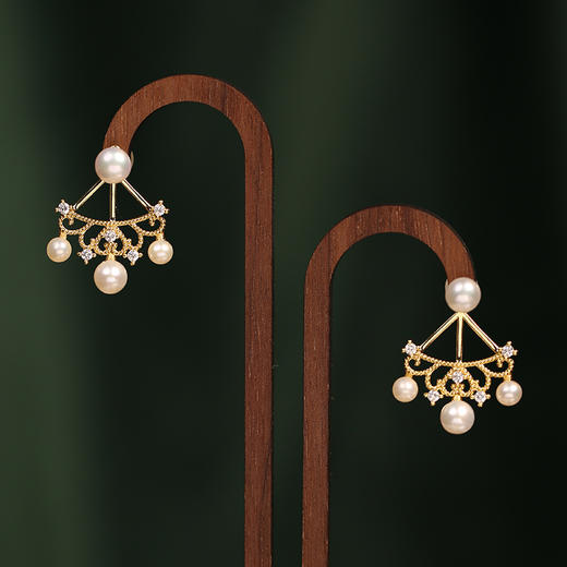 Manreya玛芮雅「女王的殿堂-华丽加冕」浪漫皇冠淡水珍珠耳环 商品图6