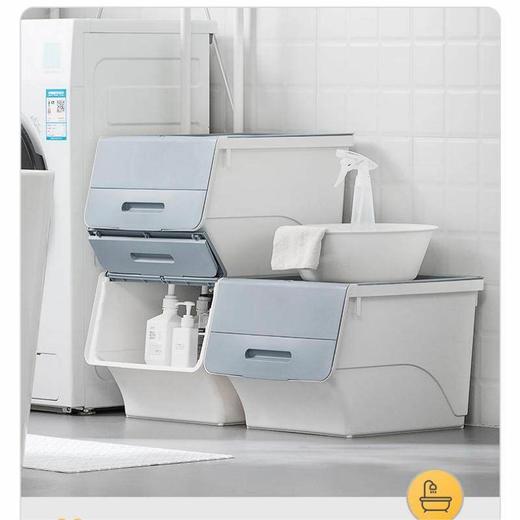 茶花塑料儿童玩具收纳箱斜口翻盖收纳箱大号3个装2885 商品图0