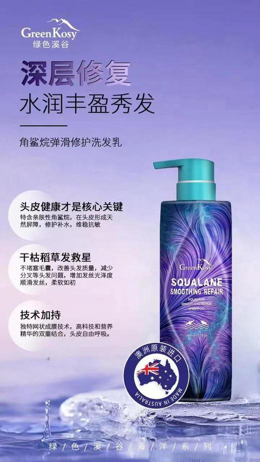 绿色溪谷角鲨烷洗护三件 小 套组  角鲨烷弹滑修护洗发乳480ml+珍珠亮肤保湿沐浴乳480ml+角鲨烷滋养修护发膜280ml 商品图1