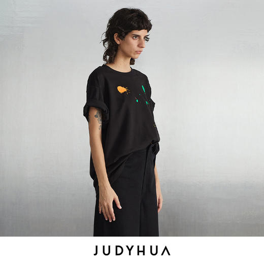 JUDYHUA 艺术家系列飞溅丙烯设计T恤 商品图1