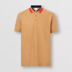 BURBERRY 巴宝莉 男士徽标细节棉质珠地布短袖 Polo 衫 驼色 8051236 A1420