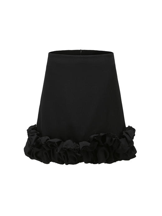 【黑莓云舒】下摆毛边抽褶造型短裙/2200022A 商品图4