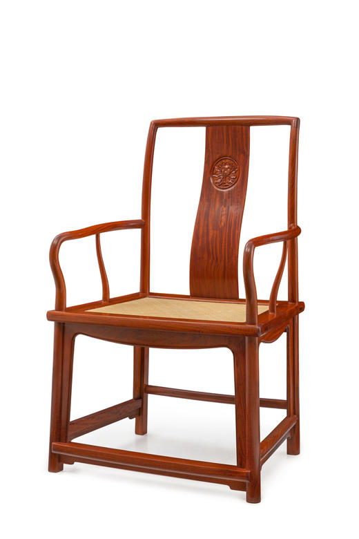 红桥红  家具严选  缅甸花梨（大果紫檀）【藤面 宝蕴楼扇形 南官帽椅】 商品图1