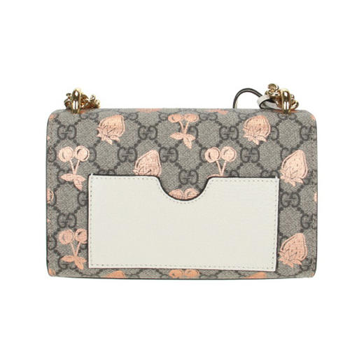 GUCCI 古驰 女士 GG Supreme 帆布 Padlock系列 挂锁小号浆果印花斜挎单肩包 混色 409487 UM6AG 8295 商品图2