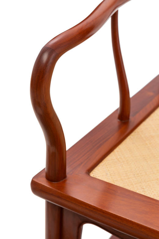 红桥红  家具严选  缅甸花梨（大果紫檀）【藤面 宝蕴楼扇形 南官帽椅】 商品图2