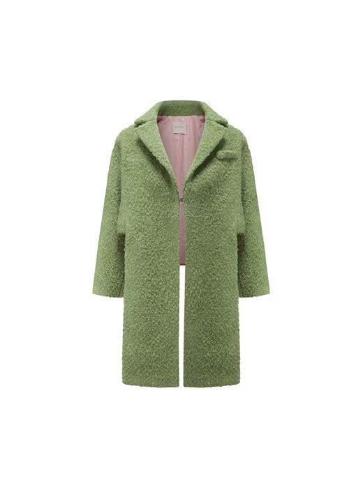 【魔方】天然绵羊毛圈圈绒前长后短造型大衣外套/220030 商品图4