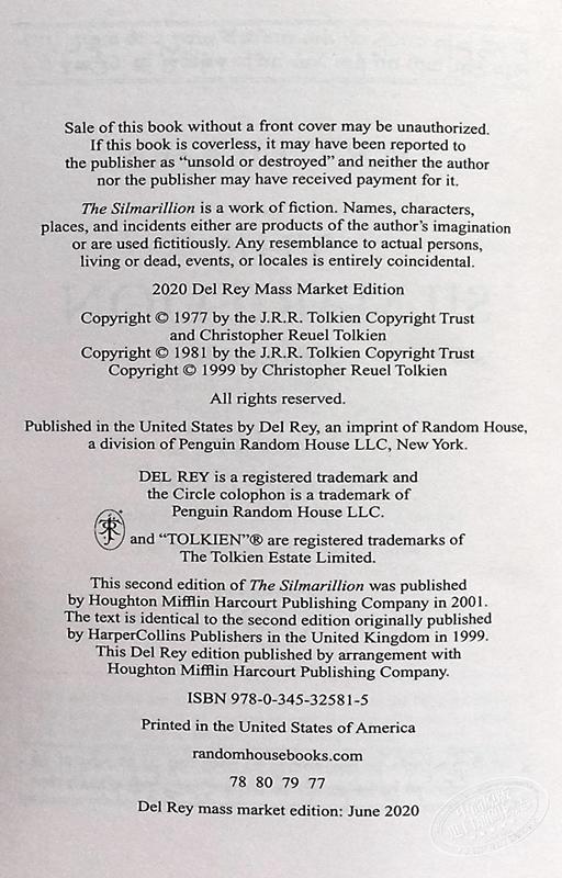 【中商原版】精灵宝钻 英文原版 The Silmarillion 指环王前传  J R R Tolkien 商品图8