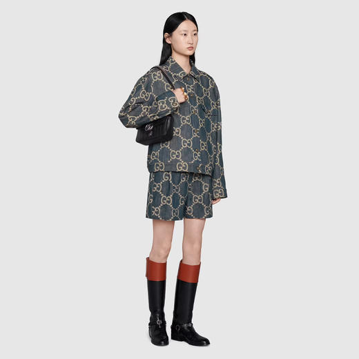 【二】GUCCI 古驰 女士 GG Marmont系列 绗缝皮革迷你单肩包 黑色 446744 UM8AN 1000 商品图3