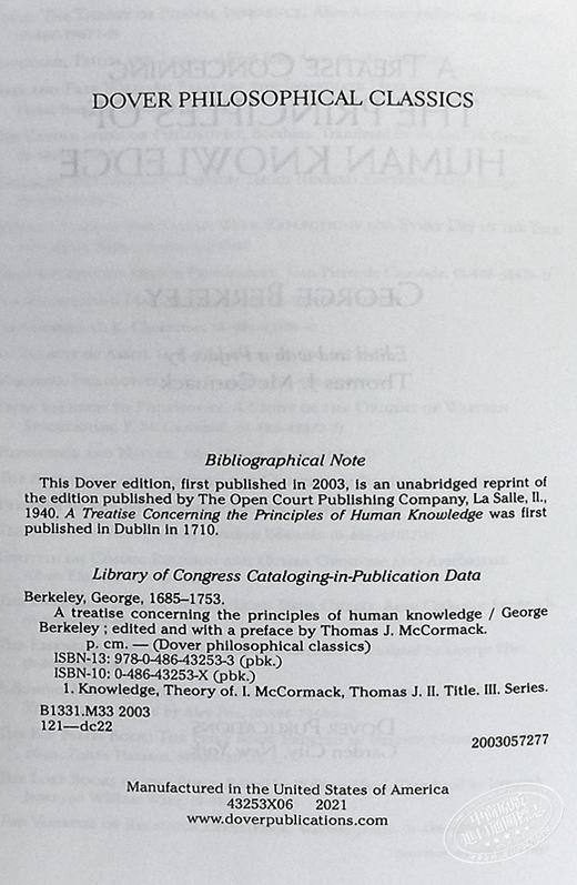 【中商原版】乔治·贝克莱：人类知识原理 英文原版 A Treatise Concerning the Principles of Human Knowledge 商品图8