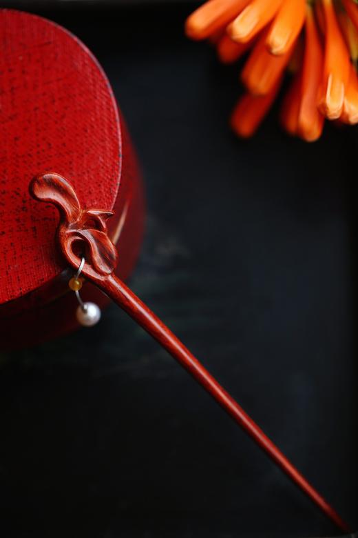 【青山特惠】小叶紫檀 玉兰 发簪 s65 商品图1